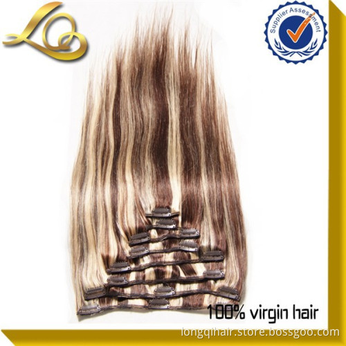 Wholesale Cheap 7A Grade Double Drawn 100% Brazilian Virgin Remy Human Hair Grey Color Clip in Hair Extension